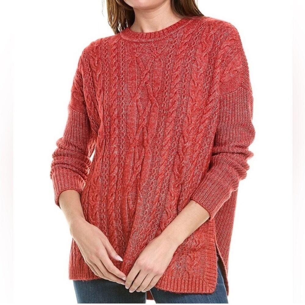 Cabi‎ Playoff burnt orange cable knit sweater size Small #4280